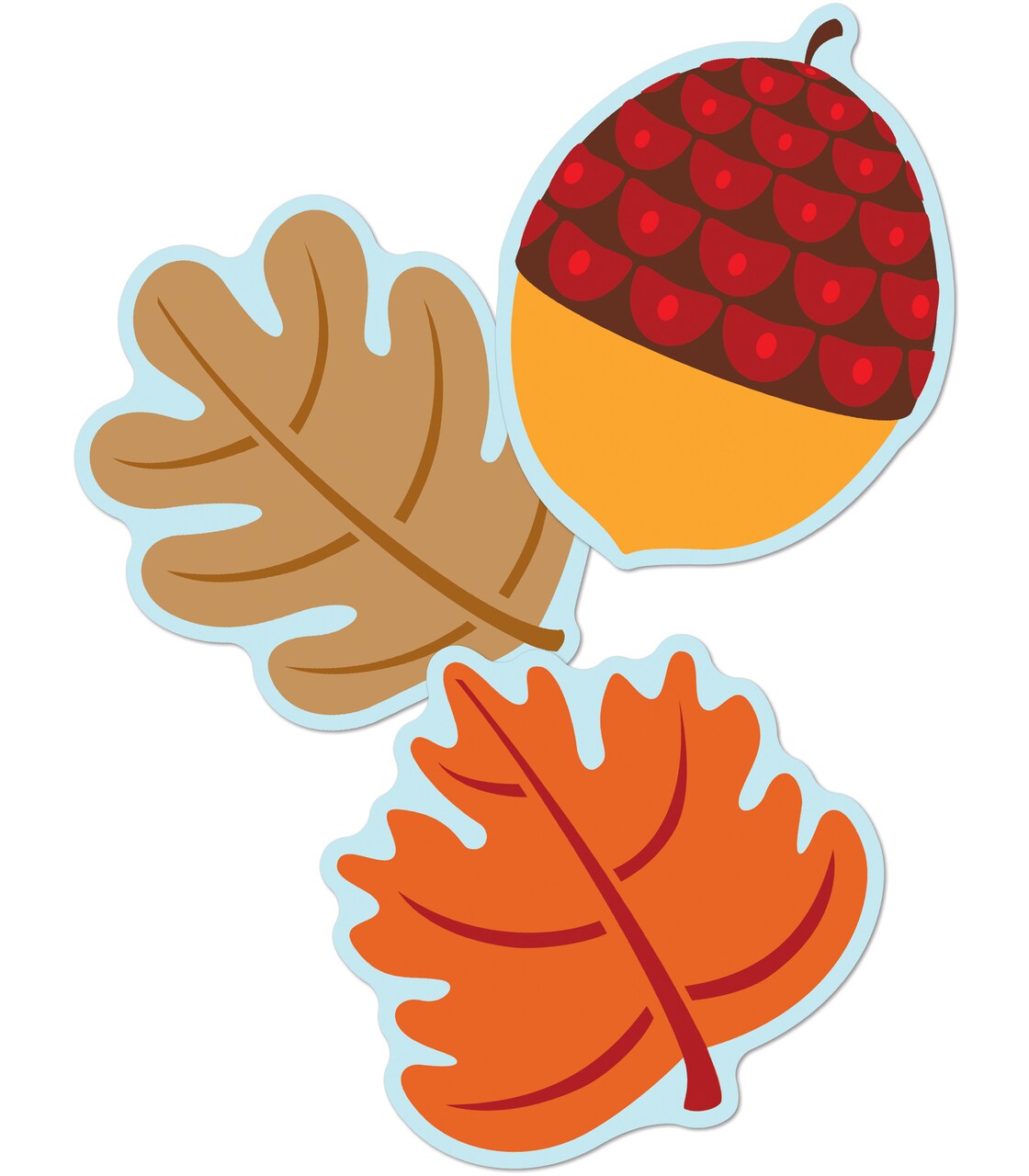 Carson Dellosa 36PC Fall Decor, Colorful Cardstock Acorns and Autumn Leaves Wall Cut-Outs for Classroom, Bulletin Board, Thanksgiving and Halloween Decoration